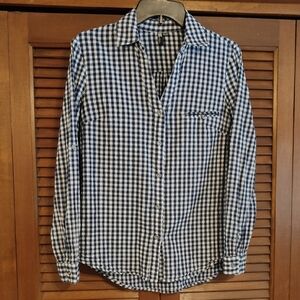 Kut from the Kloth Blue Checkered Casual Shirt